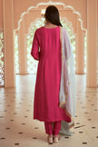 Pink Habutai Silk Embroidered Kurta Set