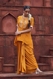 Mustard Yellow Satin Embroidered Sharara Kurta Set