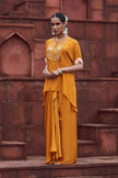 Mustard Yellow Satin Embroidered Sharara Kurta Set