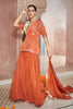 Rust Orange Organza Embroidered Kurta Set