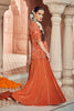 Rust Orange Organza Embroidered Kurta Set