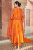 Mustard Orange Silk Embroidered Kurta Set