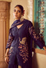 Navy Silk Organza Embroidered Kurta Set