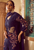 Navy Silk Organza Embroidered Kurta Set