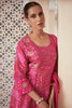 Pink Silk Organza Printed and Embroidered kurta Set