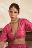 Printed Pink Embroidered Lehenga Set