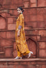 Mustard Silk Embroidered Kurta Set
