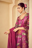 Purple Silk Organza Embroidered Kurta Set