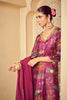 Purple Silk Organza Embroidered Kurta Set