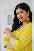 Lime Green Striped Printed Kurta Set