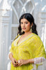 Lime Green Abstract Printed Kaftan Set