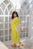 Lime Green Abstract Printed Kaftan Set