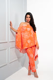 Orange floral printed off shoulder Co-ord set