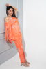Orange floral printed off shoulder Co-ord set