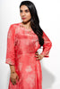 Coral Midi Dress With Asymmetric Hemline