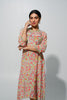 Mint Green Floral Midi Dress With Assymetric hemline