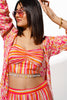 Floral Printed Jacket Set With Cropped top and Pants