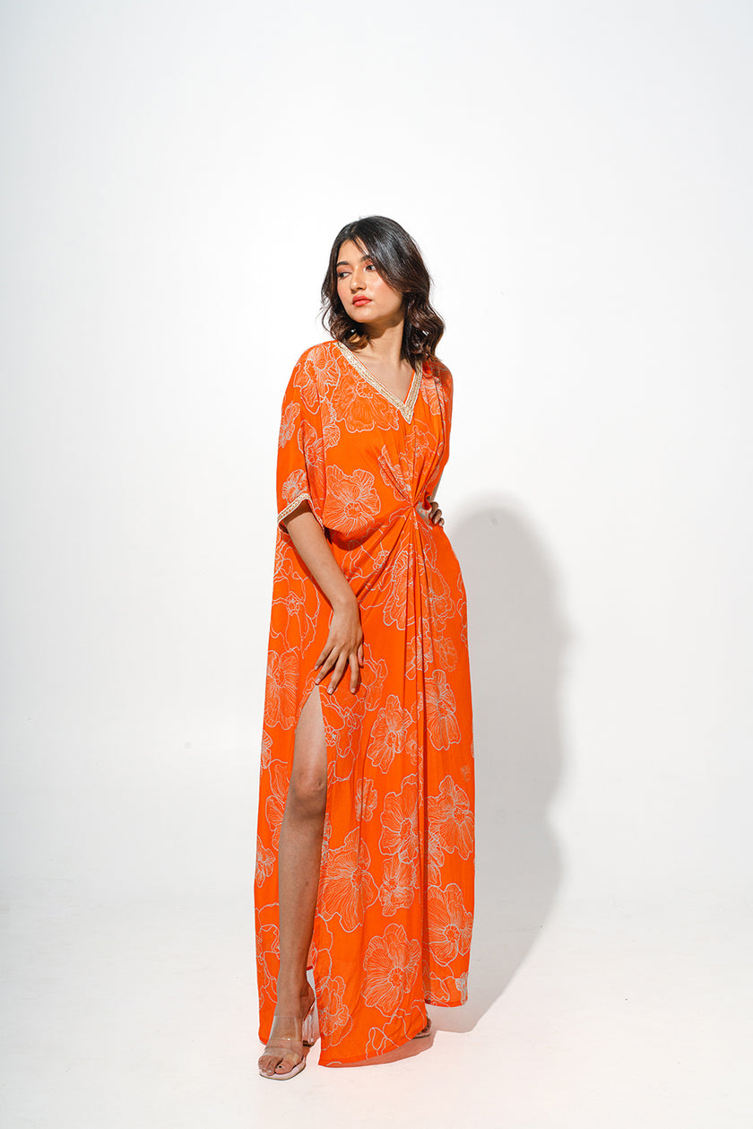 Floral Printed Kaftaan