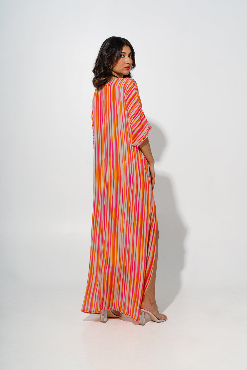 Striped Printed Kaftaan