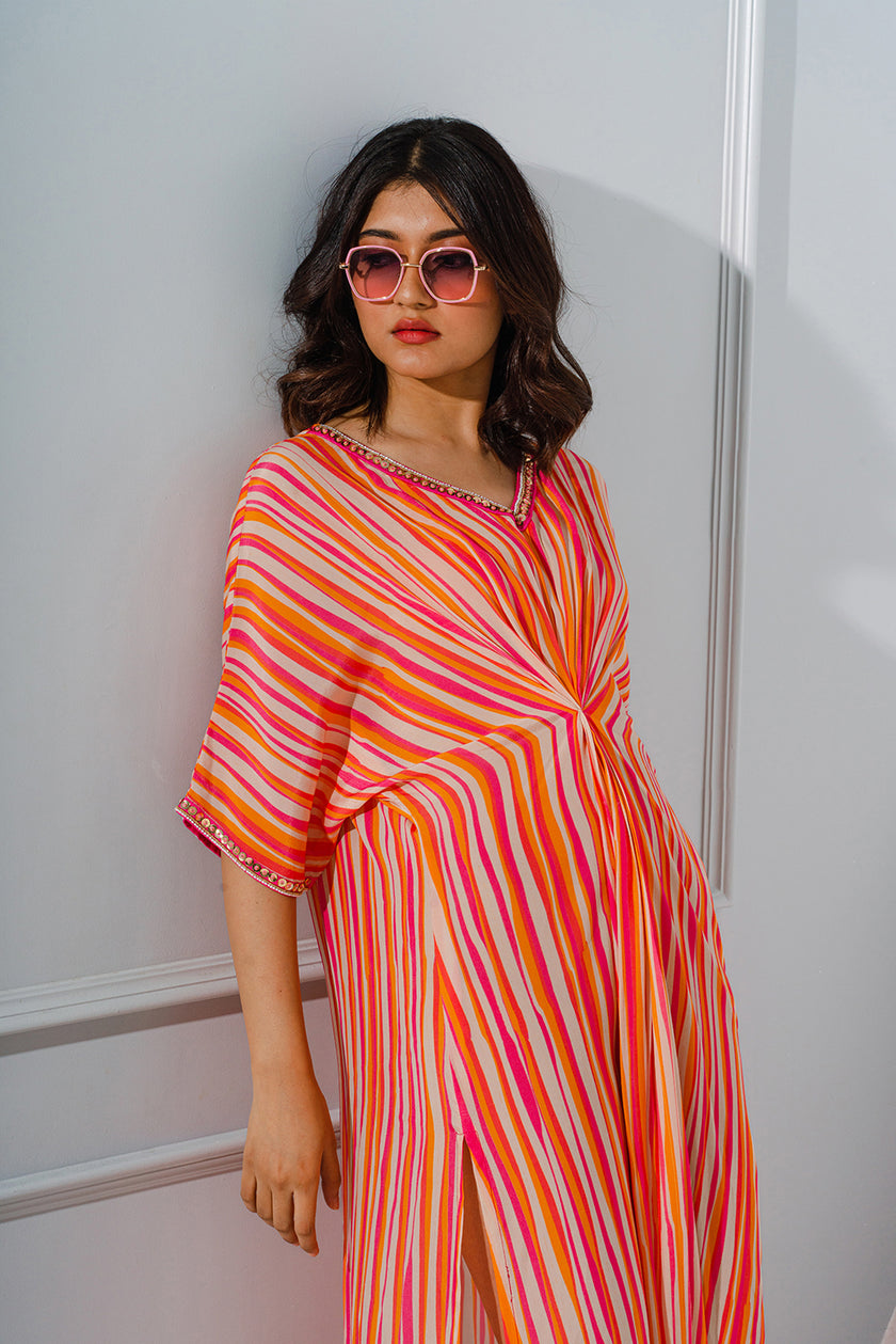 Striped Printed Kaftaan