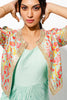 Long Drape Dress With Floral Printed Jacket