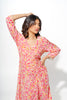Floral Printed Dress with Rouch Detail