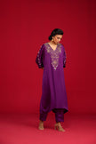 Purple Kaftan Style Kurta Set