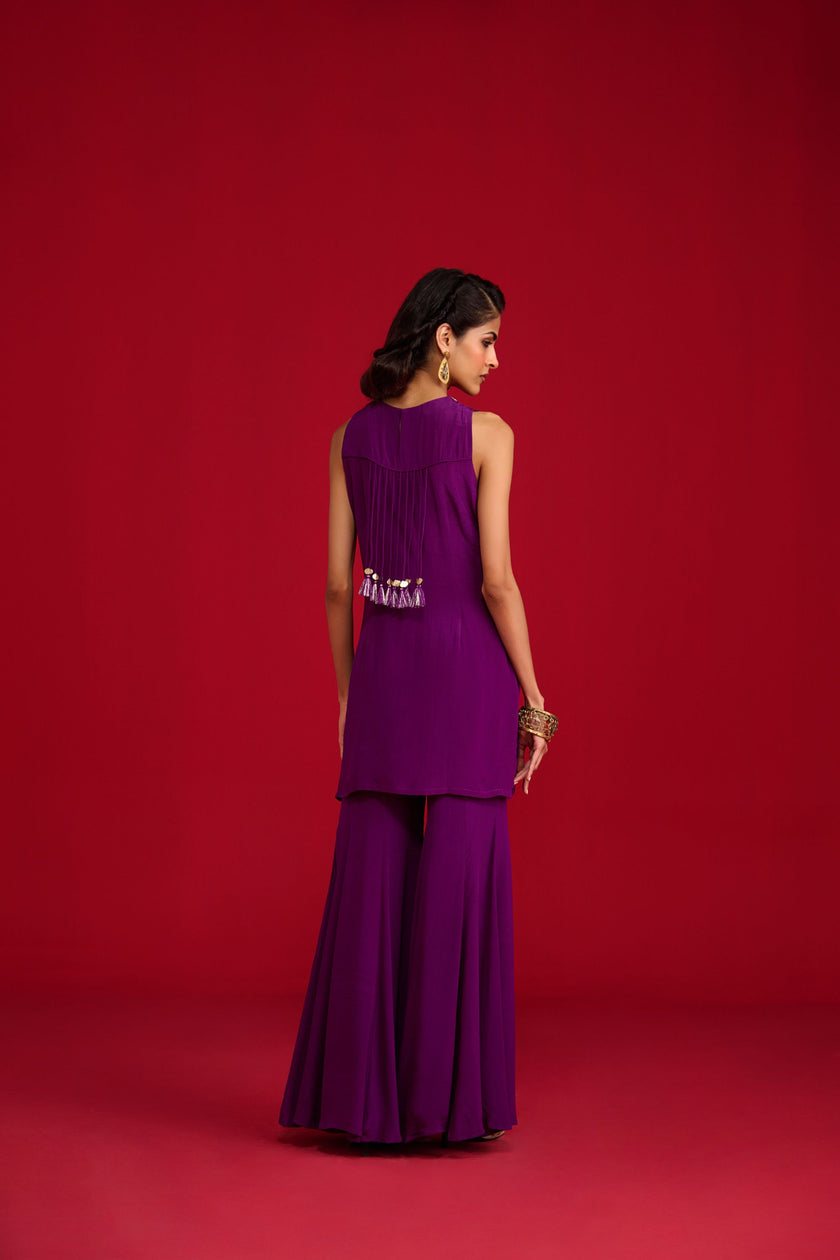 Purple Kurta Sharara Set