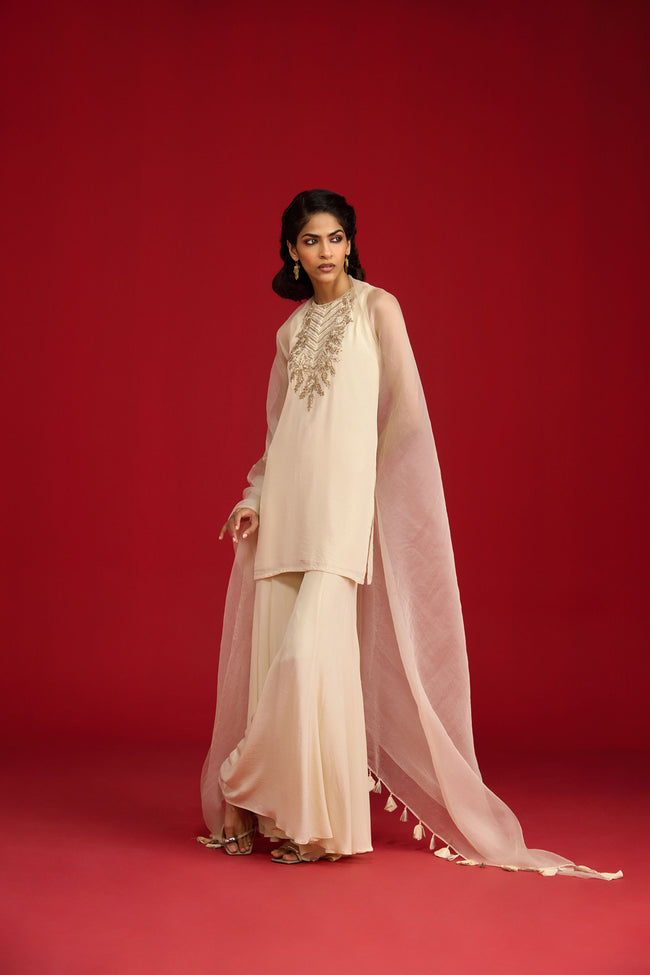 Ivory Kurta Sharara Set