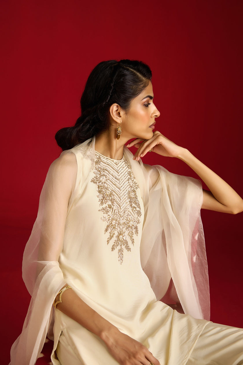 Ivory Kurta Sharara Set