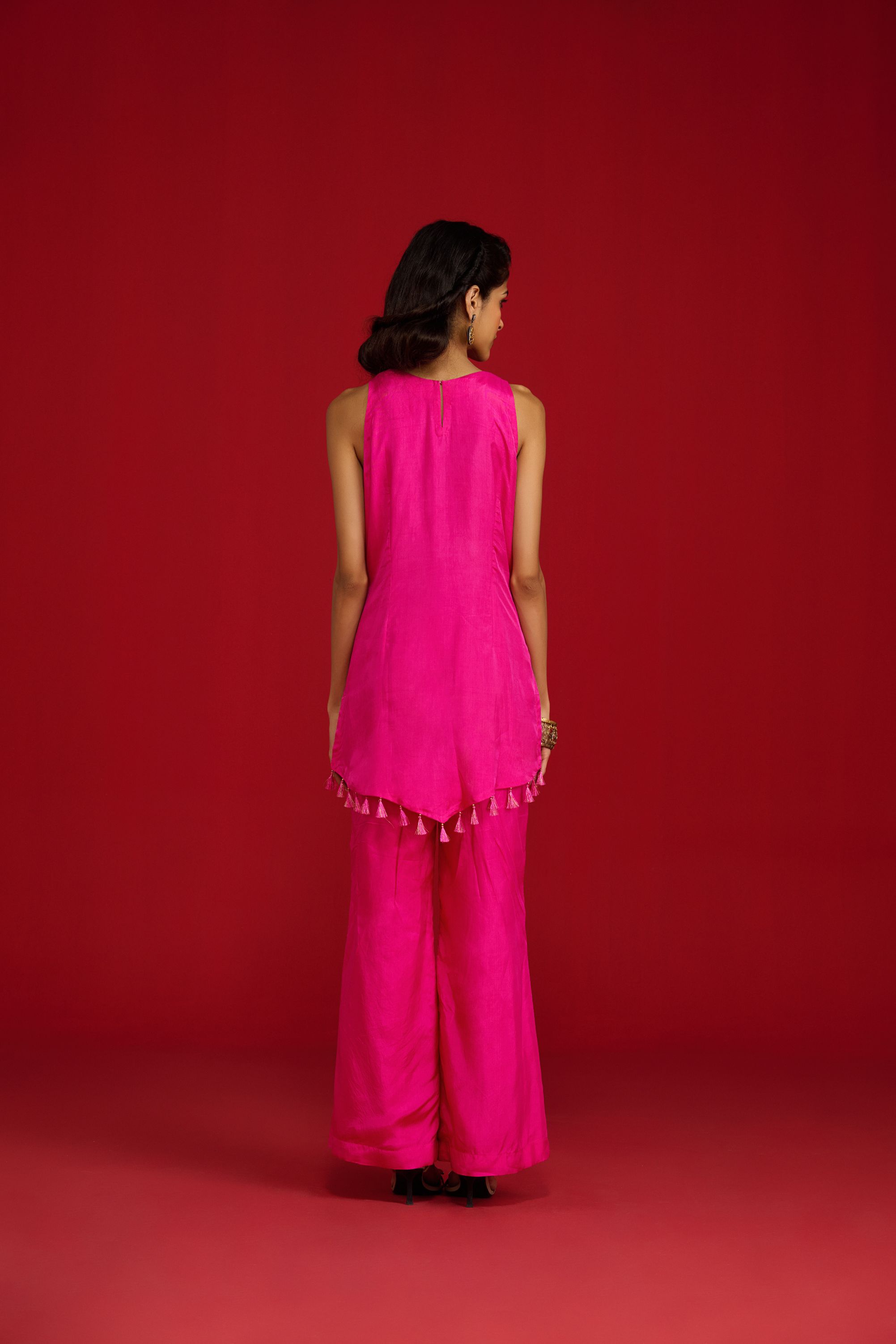 Pink Short Kurta Set