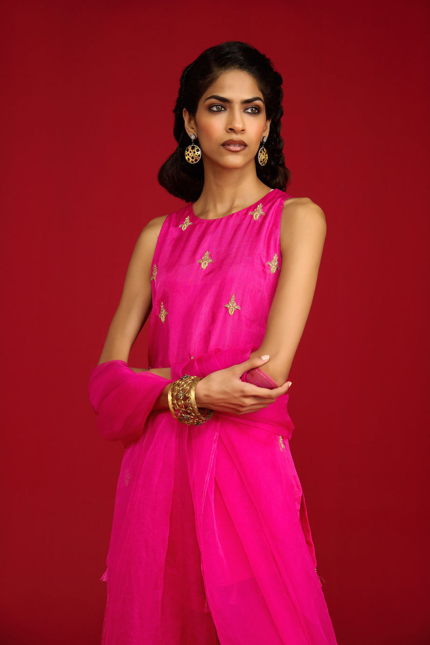 Pink Short Kurta Set