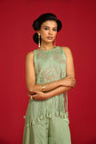 Sage Green Croped Top And Pants Set