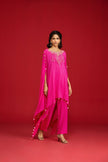 Pink Cape Kurta Set