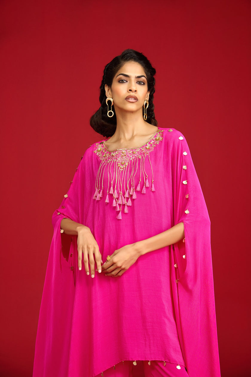 Pink Cape Kurta Set