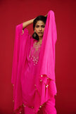 Pink Cape Kurta Set
