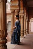 Blue dupion silk Printed Sharara Set