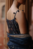 Blue dupion silk Printed Sharara Set