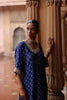 Blue Printed and Hand Embroidered Dupion Silk Kurta Set
