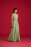 Sage Green Croped Top And Pants Set