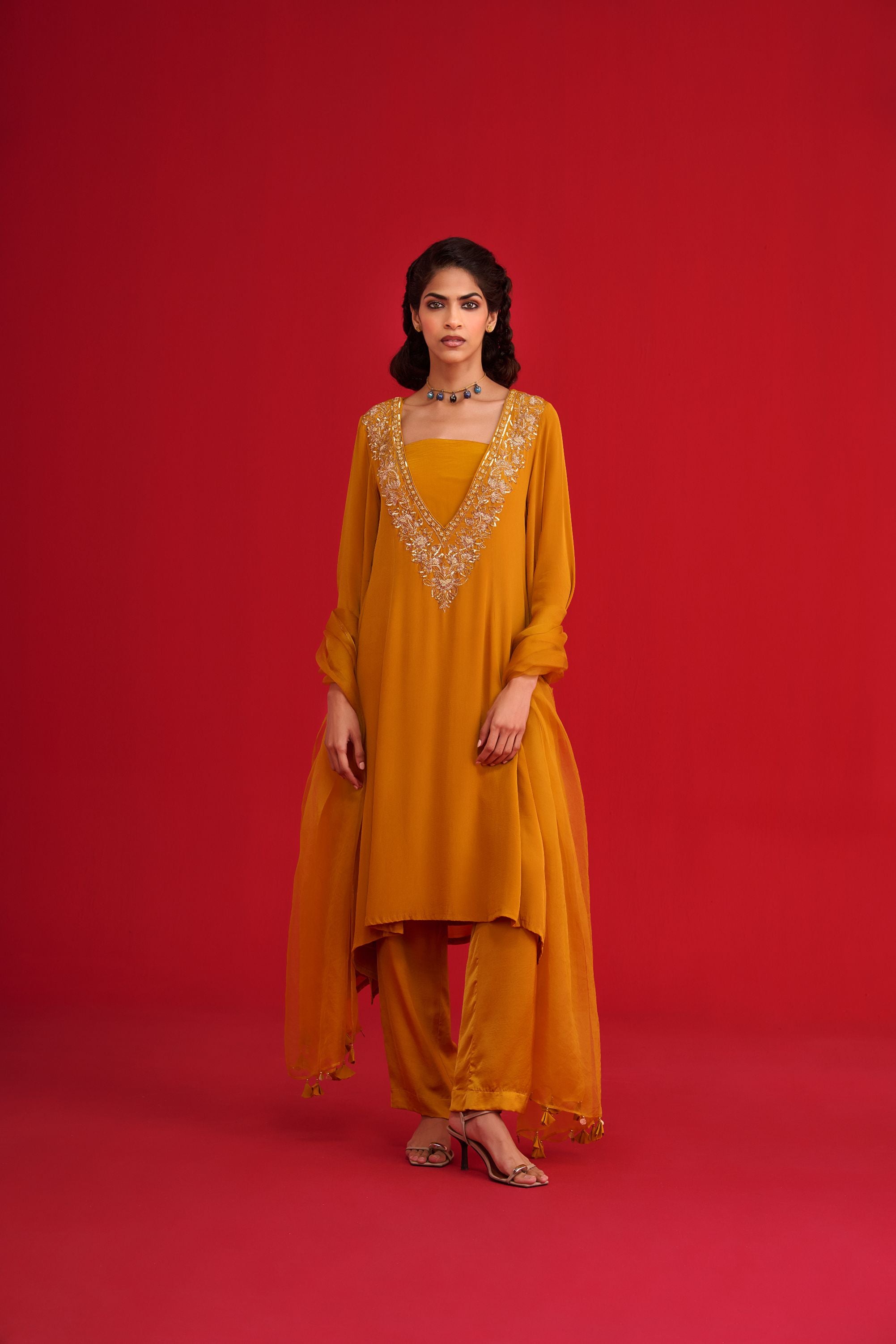 Mustard Yellow Kurta Set