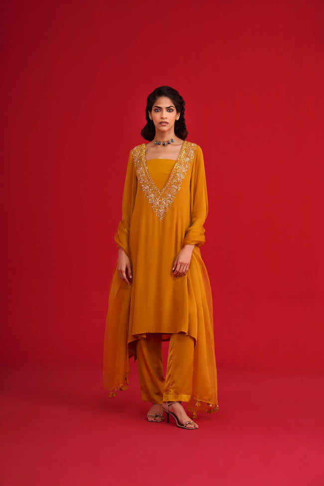 Mustard Yellow Kurta Set