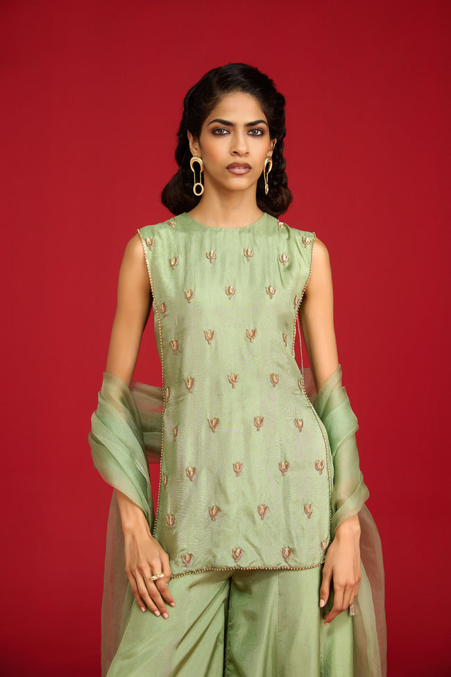 Sage Green Sharara Set