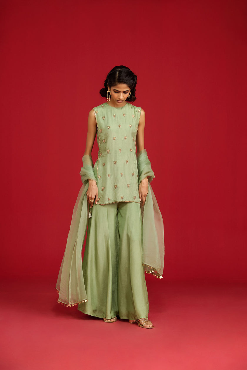 Sage Green Sharara Set