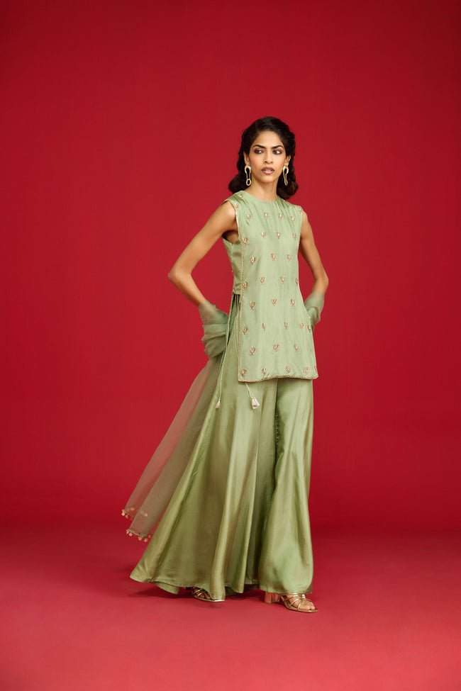 Sage Green Sharara Set