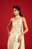 Ivory Corset And Draped Skirt Set