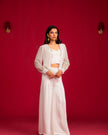 Ivory Corset Pants  With Jacket Set