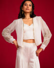 Ivory Corset Pants  With Jacket Set