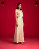 Champagne Off-shoulder Top And Tie-up Skirt Set