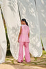 Pink hand embroidered Jacket Set